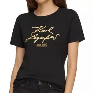 New Karl Lagerfeld Paris Women's Tee - Size S - Black